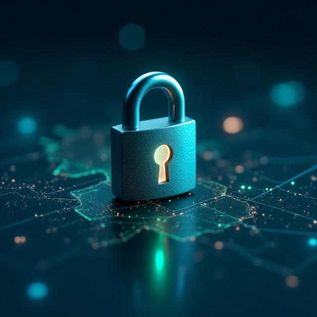 Visual representation of digital security and data encryption